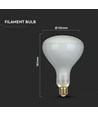 E27 8W dimbare LED Kooldraadlamp - R125