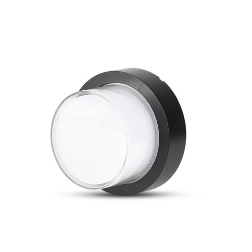 12W ronde LED wandlamp - IP65, zwart, 3000K, incl. lichtbron
