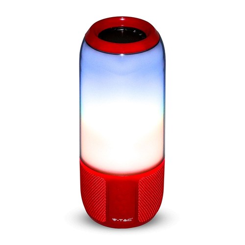 6W draagbare Bluetooth speaker met LED licht - Rood, 1800mAh batterij, USB/TF/AUX, 5V DC