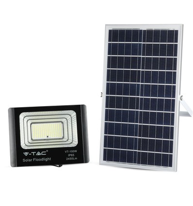 35W Solara LED breedstraler met zonnepaneel - IP65, zwart, afstandsbediening