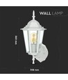 E27 Wandlamp - IP44 buiten, wit, zonder lichtbron