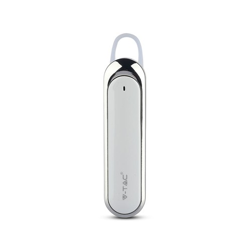 Bluetooth headset met microfoon, wit - 170mAh batterij, 10-12 uur speeltijd, in-ear design