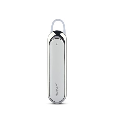 Bluetooth headset met microfoon, wit - 170mAh batterij, 10-12 uur speeltijd, in-ear design