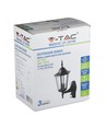 E27 Wandlamp m. sensor - IP44 buiten, zwart, zonder lichtbron