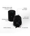 5W draagbare Bluetooth-luidspreker - Zwart, 1500mAh, TWS, microfoon