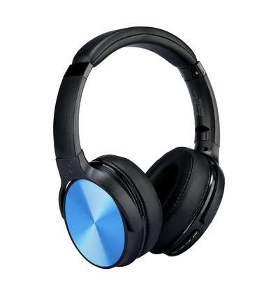 Draadloze Bluetooth hoofdtelefoon met draaibare oorschelpen, blauw - Tot 12 uur speeltijd, 10m bereik