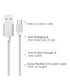 1m Micro USB Kabel - Gevlochten Nylon, Zilver, Platinum Serie