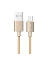 MicroUSB 1m stoffen kabel - Goud, microUSB naar USB-A