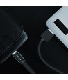 MicroUSB-kabel 1m zwart - Katoenen stof, MicroUSB naar USB-A