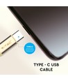 1m Type-C USB kabel in goud - Ruby Series, katoen gevlochten, USB-C naar USB-A