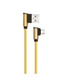 1m Micro USB kabel L-Type, Goud - 2.4A, Diamond Series, geweven katoen