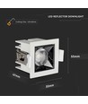 4W vierkante LED inbouwspot, Samsung chip, RA90 - 5700K, 12 graden, gat: 45x45mm