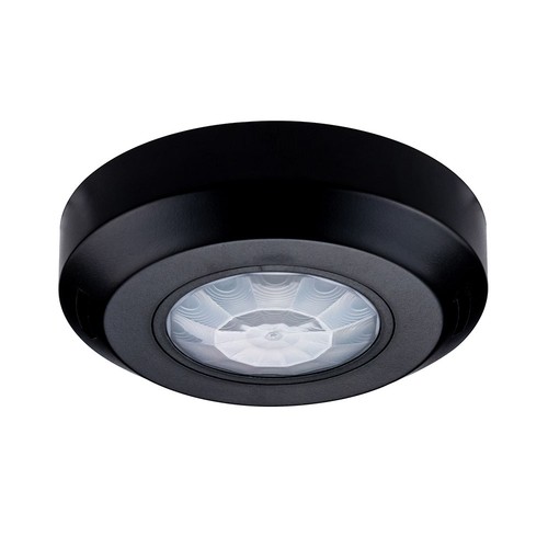 360° PIR infrarood plafondsensor - Zwart, opbouw, max 200W LED, IP20, bereik 8m