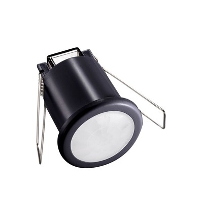 PIR plafond-inbouwsensor Ø4cm, 360° - Zwart, IP20, detectiebereik tot 8m, zaagmaat: Ø4cm
