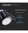 PIR plafond-inbouwsensor Ø4cm, 360° - Zwart, IP20, detectiebereik tot 8m, zaagmaat: Ø4cm