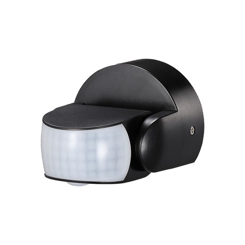 Infrarood bewegingssensor - IP65 buiten, zwart, 180°/360° detectie, max 600W LED