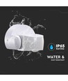 Infrarood bewegingssensor, wit - IP65, 180°/360°, max 600W LED, bereik 12m, buiten/binnen
