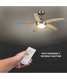 60W plafondventilator - LED, lichtbord, RF-bediening, 5 bladen, AC motor