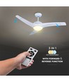 35W LED Plafondventilator - RF Bediening, 3 Bladen, DC Motor, Wit