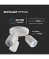 3x GU10 Wand/plafondspot - Rond, wit, IP20 binnen, zonder lichtbron