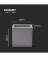 G9 vierkante betonnen wandlamp - Lichtgrijs, IP20 binnen, zonder lichtbron