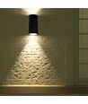 GU10 betonnen wandlamp met up/down licht - Rond, donkergrijs, IP20 binnen, zonder lichtbron