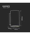 GU10 wandlamp van beton - Donkergrijs, IP20, 2x GU10, max 35W, up/down licht