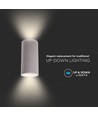 GU10 wandlamp van beton - Donkergrijs, IP20, 2x GU10, max 35W, up/down licht