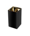 GU10 vierkante opbouwspot - Zwart/Goud, aluminium, IP20, 7,4 x 7,4 x 14cm