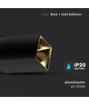GU10 vierkante opbouwspot - Zwart/Goud, IP20, 7,4 x 7,4 x 14cm