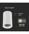 GU10 opbouwspot - Rond, wit, aluminium, IP20 binnen, Ø6cm