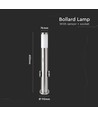 60cm E27 tuinlamp met sensor en 2 stopcontacten - IP44, roestvrij staal