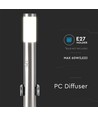 60cm E27 tuinlamp met sensor en 2 stopcontacten - IP44, roestvrij staal