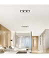 Drievoudige AR111 inbouwspot - Zwart, aluminium, 47,5x17,4 cm, zonder lichtbron
