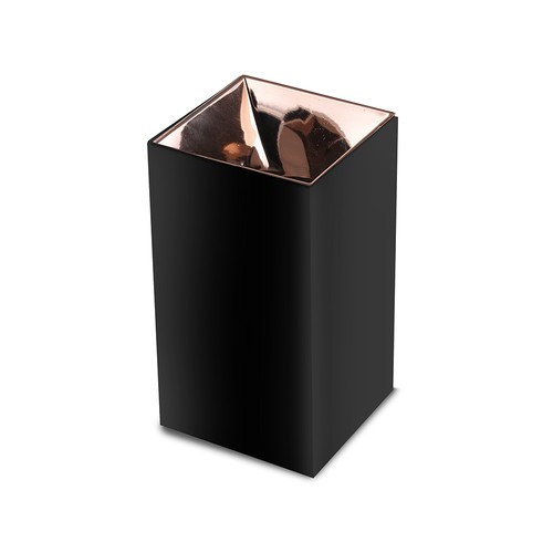 GU10 opbouwspot, vierkant - Zwart en rose goud, aluminium, IP20, zonder lichtbron