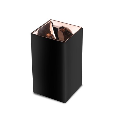 GU10 opbouwspot, vierkant - Zwart en rose goud, aluminium, IP20, zonder lichtbron