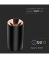 GU10 opbouwspot, rond - Zwart en rose goud, aluminium, max 35W, zonder lichtbron