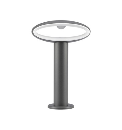 9W tuinlamp bolderarmatuur met kap - IP54, donkergrijs, 3000K, incl. lichtbron