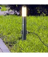Paaltje lamp - 60 cm, PIR-sensor, Fitting, Roestvrij staal, IP44, Zwart