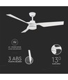 65W Plafondventilator - Wit met RF-bediening, 3 witte bladen, AC motor (52 inch)