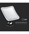 3,2W LED spiegel met 10x vergroting - Batterijgevoed, 360° rotatie, IP44, zwart, zuignap, koud wit