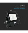 10W Schijnwerper - PIR Sensor, Samsung Chip, 4000K, Zwarte Behuizing