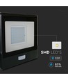 30W LED breedstraler met sensor - Samsung LED chip, IP65, zwart, slim, buiten