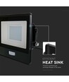 30W LED breedstraler met sensor - Samsung LED chip, IP65, zwart, slim, buiten