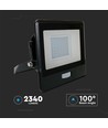 30W LED breedstraler met sensor - Samsung LED chip, IP65, zwart, slim, buiten