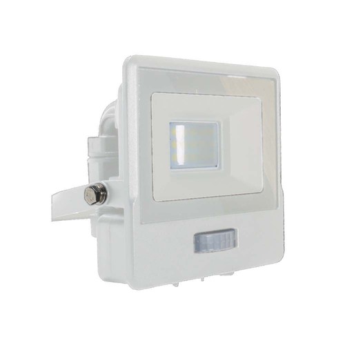 10W Schijnwerper - PIR Sensor, Samsung Chip, 6500K, Wit Behuizing