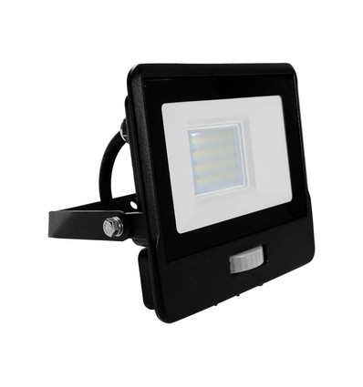 20W Schijnwerper - PIR Sensor, Samsung Chip, 1m Kabel, 4000K, Zwarte Behuizing
