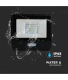 20W LED breedstraler met sensor - Samsung LED chip, IP65, zwart, 1m kabel, koud wit