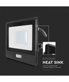 30W LED breedstraler met PIR sensor - Samsung LED chip, IP65, zwart, 1m kabel, buiten