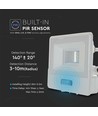 10W LED-breedstraler met sensor - Wit, Samsung LED-chip